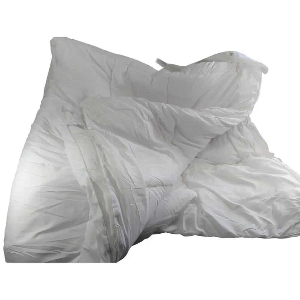 UTOPIA! PURE WHITE, BOXED EDGE, QUILTED DOWN ALTERNATIVE COMFORTER! SZ FULL
